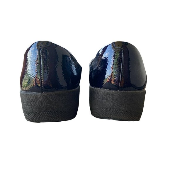 Fitflop Superballerina Navy Patent Leather Slip On Comfort Shoes Womens 7 - Picture 7 of 8